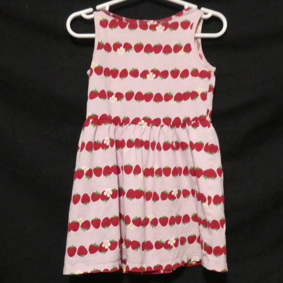 H&M | 2-4 years | Sleeveless Pink Summer Dress With Allover Strawberry Print - Picture 2 of 16